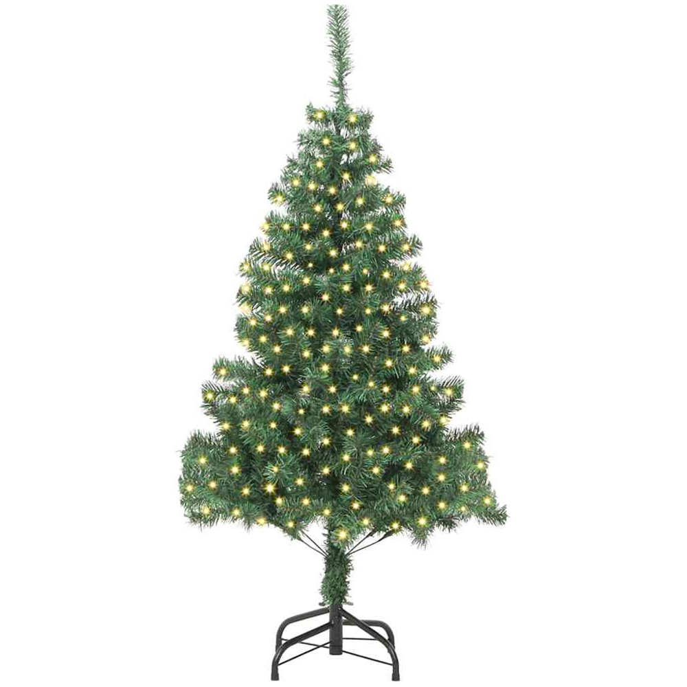 vidaXL Pre-Lit Green Artificial Christmas Tree 6ft Image 1
