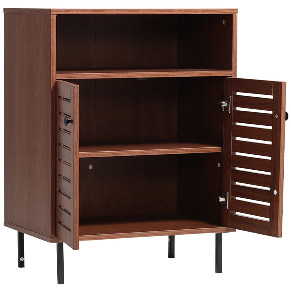 H&O Direct 2 Door Single Shelf Mid Century Wooden Sideboard Image 3