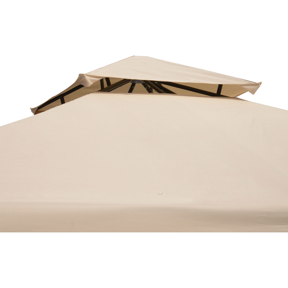 Outsunny 3 x 3m 2-Tier Patio Gazebo with Netting Shelves Image 3
