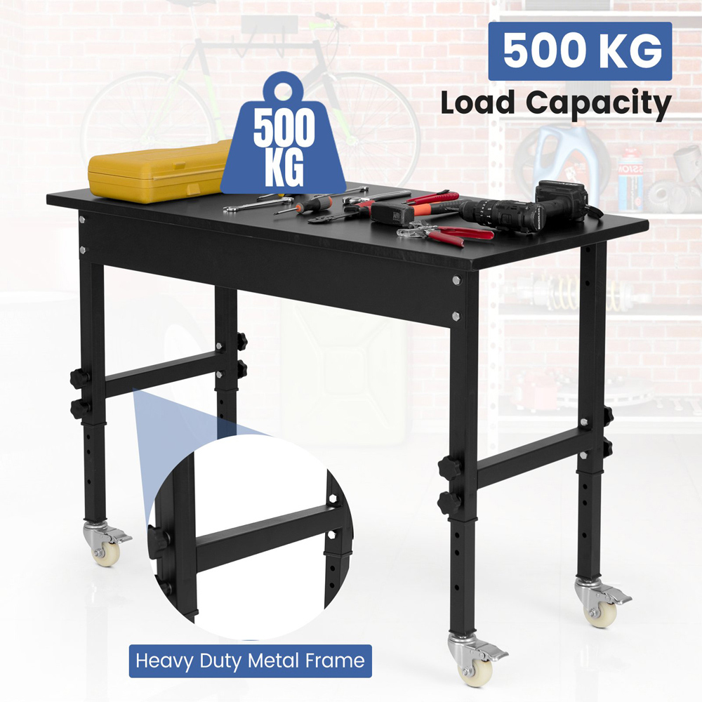 Costway Black Height Adjustable Workbench Image 6