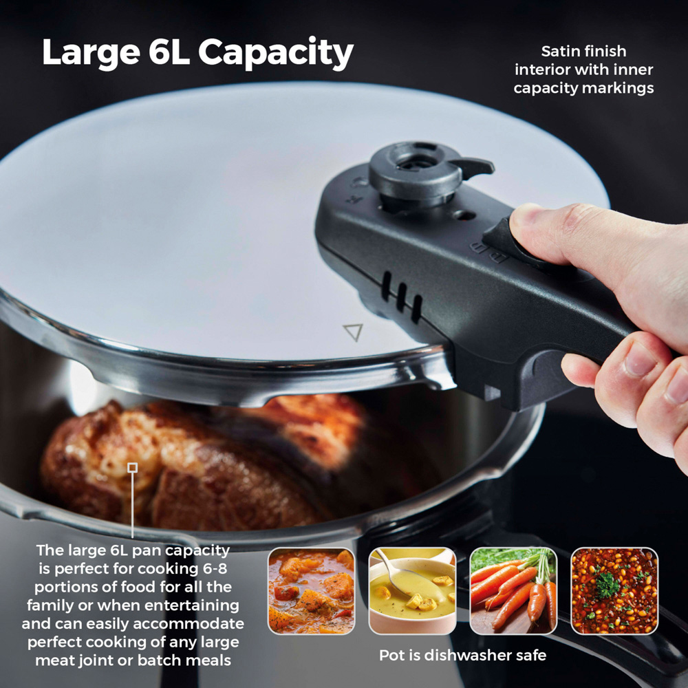 Tower 22cm 6L Stainless Steel Pressure Cooker Image 6