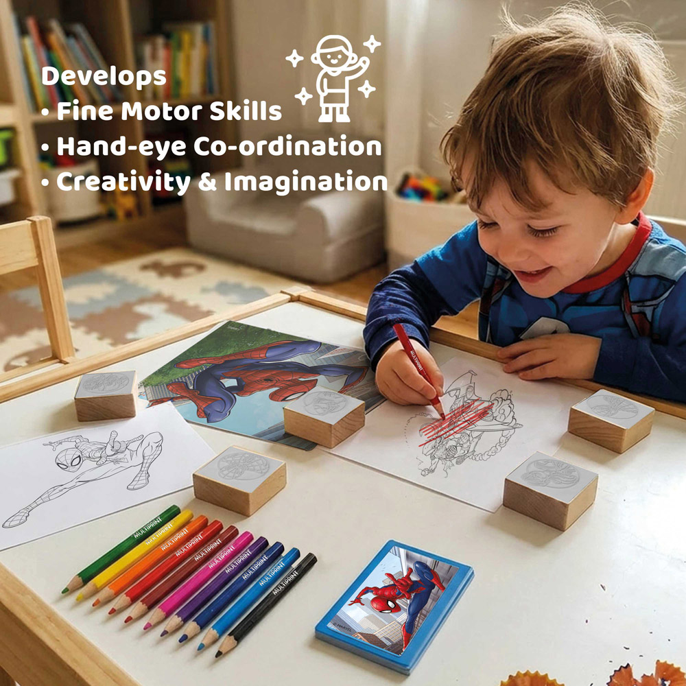 Multiprint Marvel Spider-Man Kids Travel Colouring and Stamp Set Image 6
