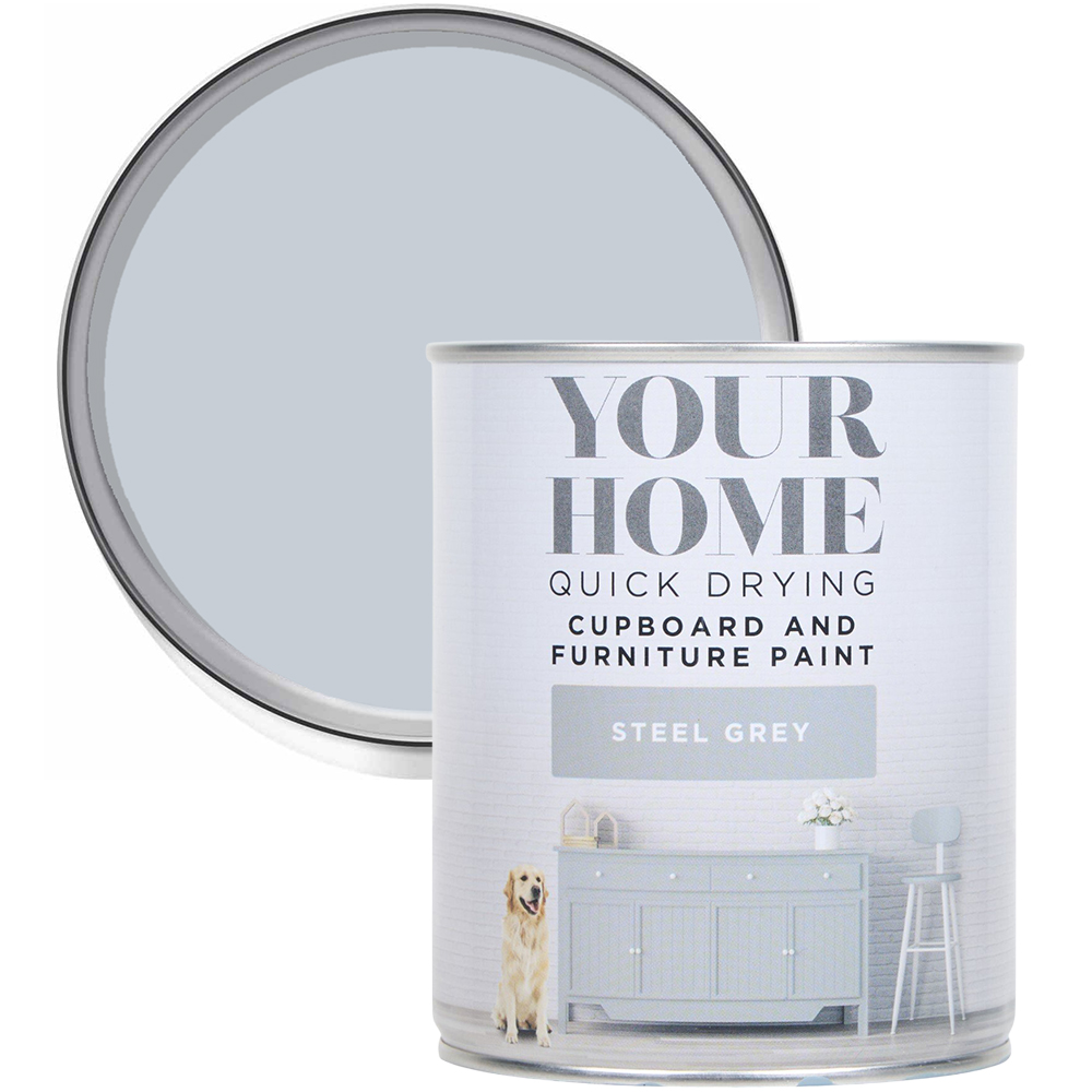 Your Home Cupboard and Furniture Paint 750ml Steel Grey Image 1