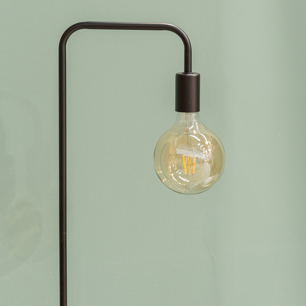 ValueLights Bronx Black Metal LED Floor Lamp Image 4