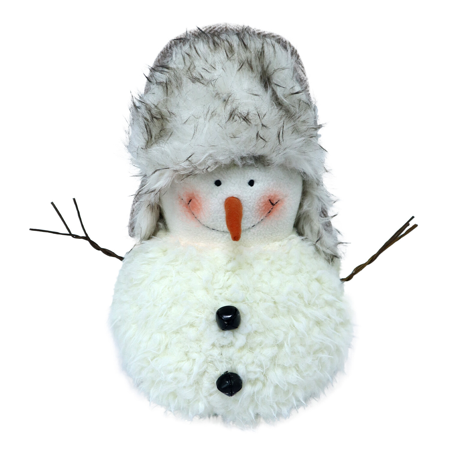 Plush Sitting Snowman Ornament Image