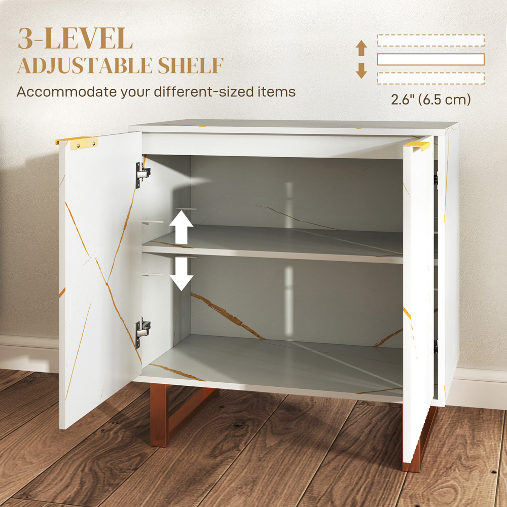 HOMCOM 2 Door Sideboard Storage Cabinet with Adjustable Shelf Image 5