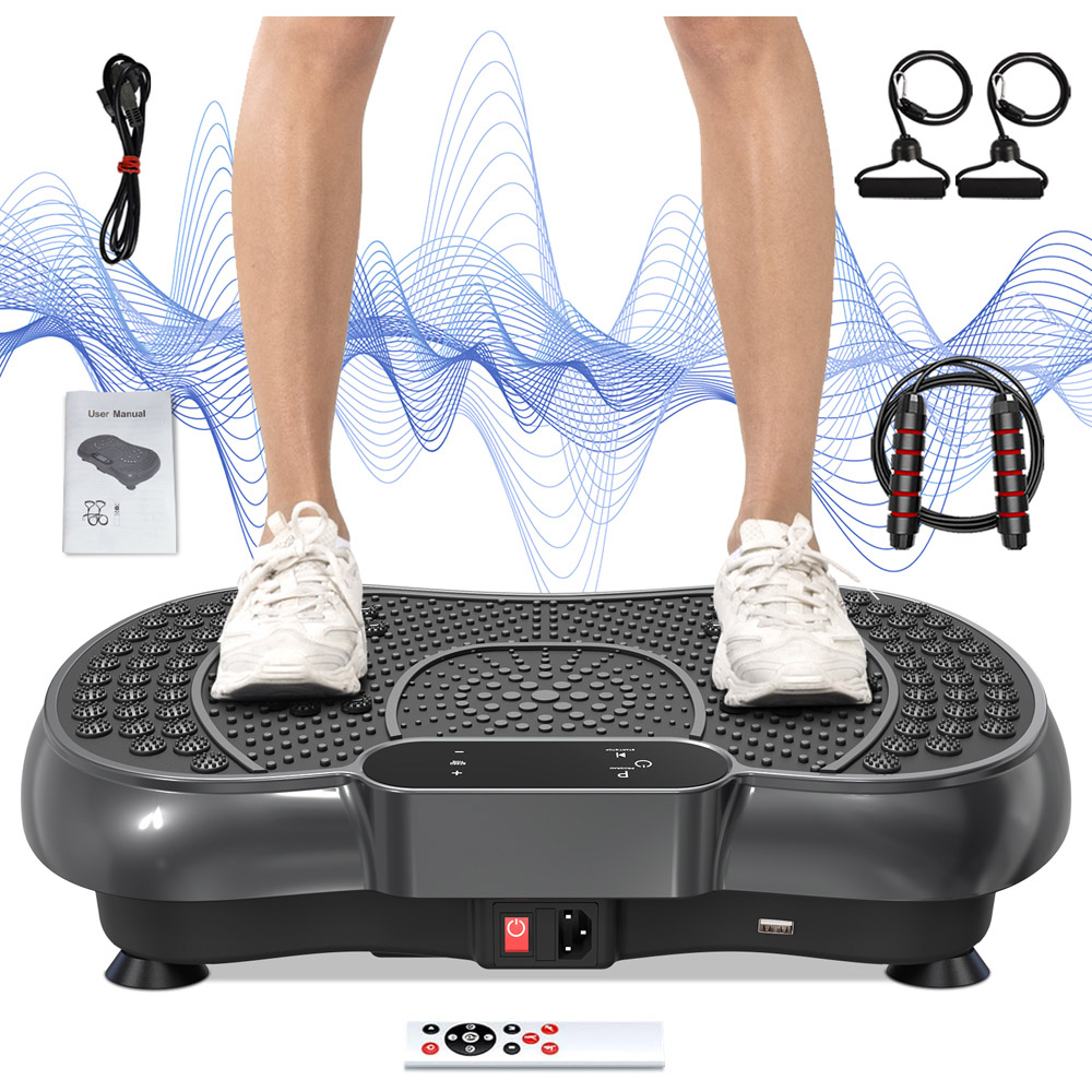 Rattrix Black Vibration Plate Exercise Machine with Bluetooth Speaker and LED Display Image 7