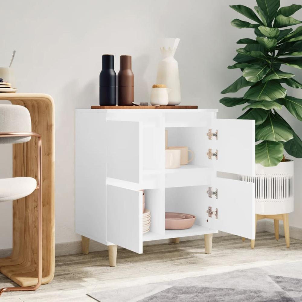 vidaXL 4 Door White Sideboard Image 8