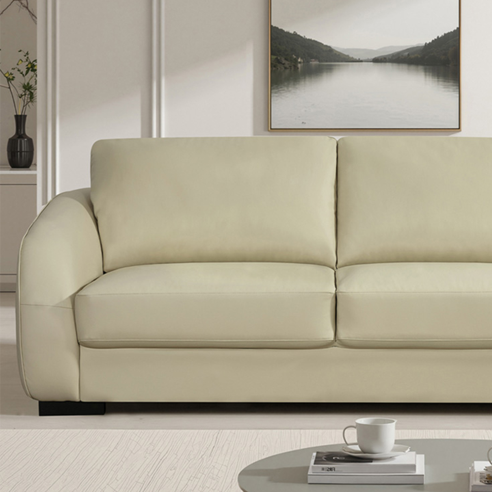 Artemis Home Brandon 3 Seater Cream Bonded Sofa Image 2