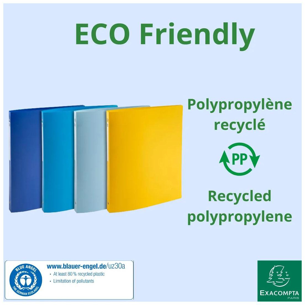 Exacompta Bee Blue A4 Multicolour PP 2R Ring Binder 15mm 20 Pack Image 9