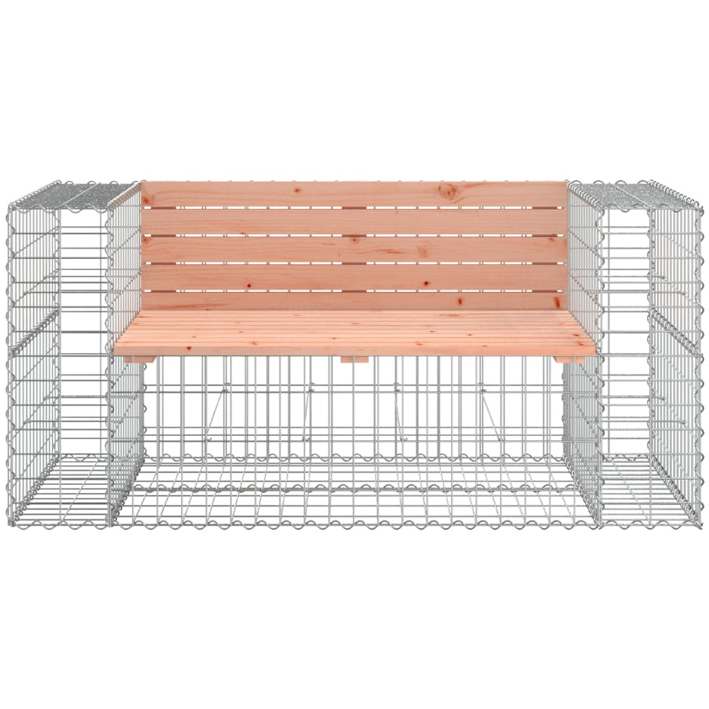 vidaXL Natural Solid Douglas Wood Gabion Design Garden Bench 143 x 71 x 65.5cm Image 2