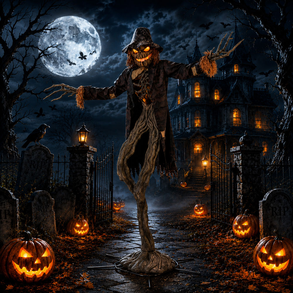 Home Accents Giant Animated Worricrow Scarecrow Halloween Decoration 15ft Image 7