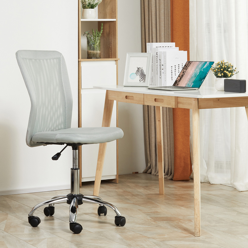 Portland Grey Mesh Swivel Office Desk Chair Image 4