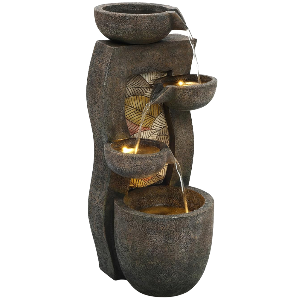 Serenity 4-Tier LED Autumn Falls Water Feature Image 1