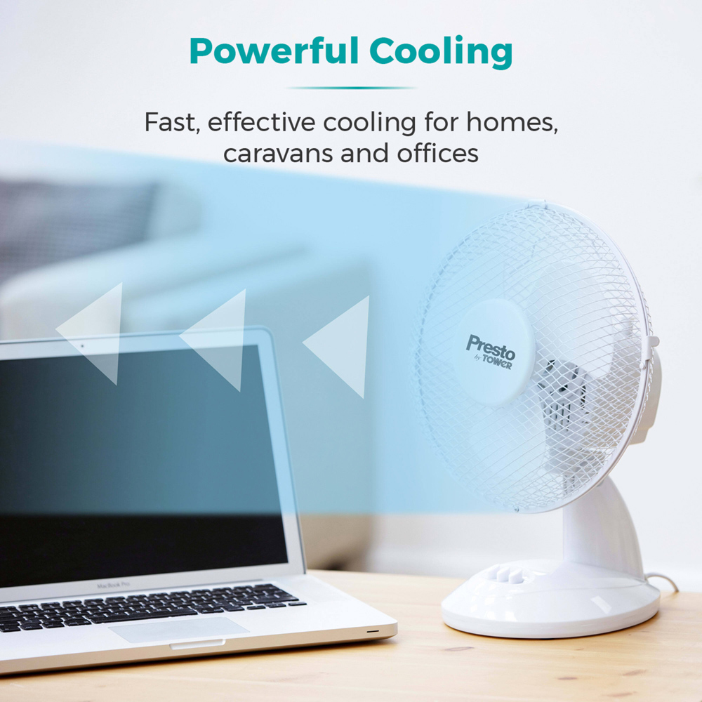 Tower Presto White Desk Fan 9 inch Image 8