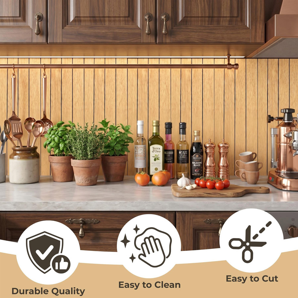 Walplus Sandy Wood Grain Texture Wall Sticker 260 x 40cm Image 5