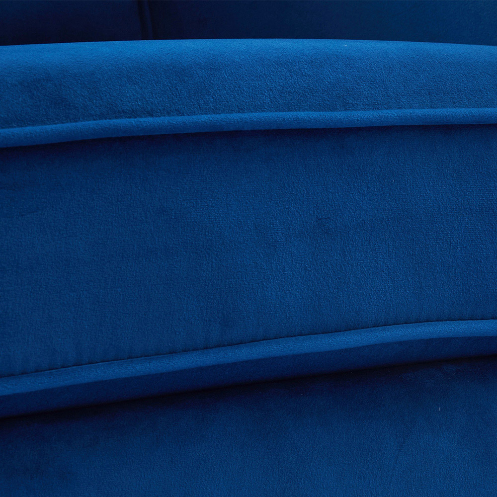 Living and Home Blue Linen Sofa Chair Image 6