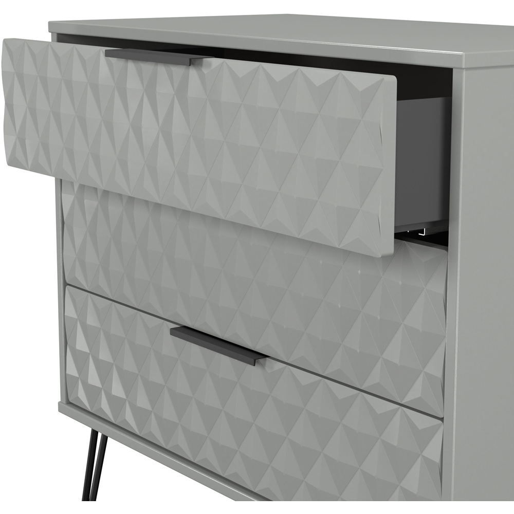 Crowndale Harlequin 3 Drawer Dusk Grey Chest of Drawers Ready Assembled Image 6