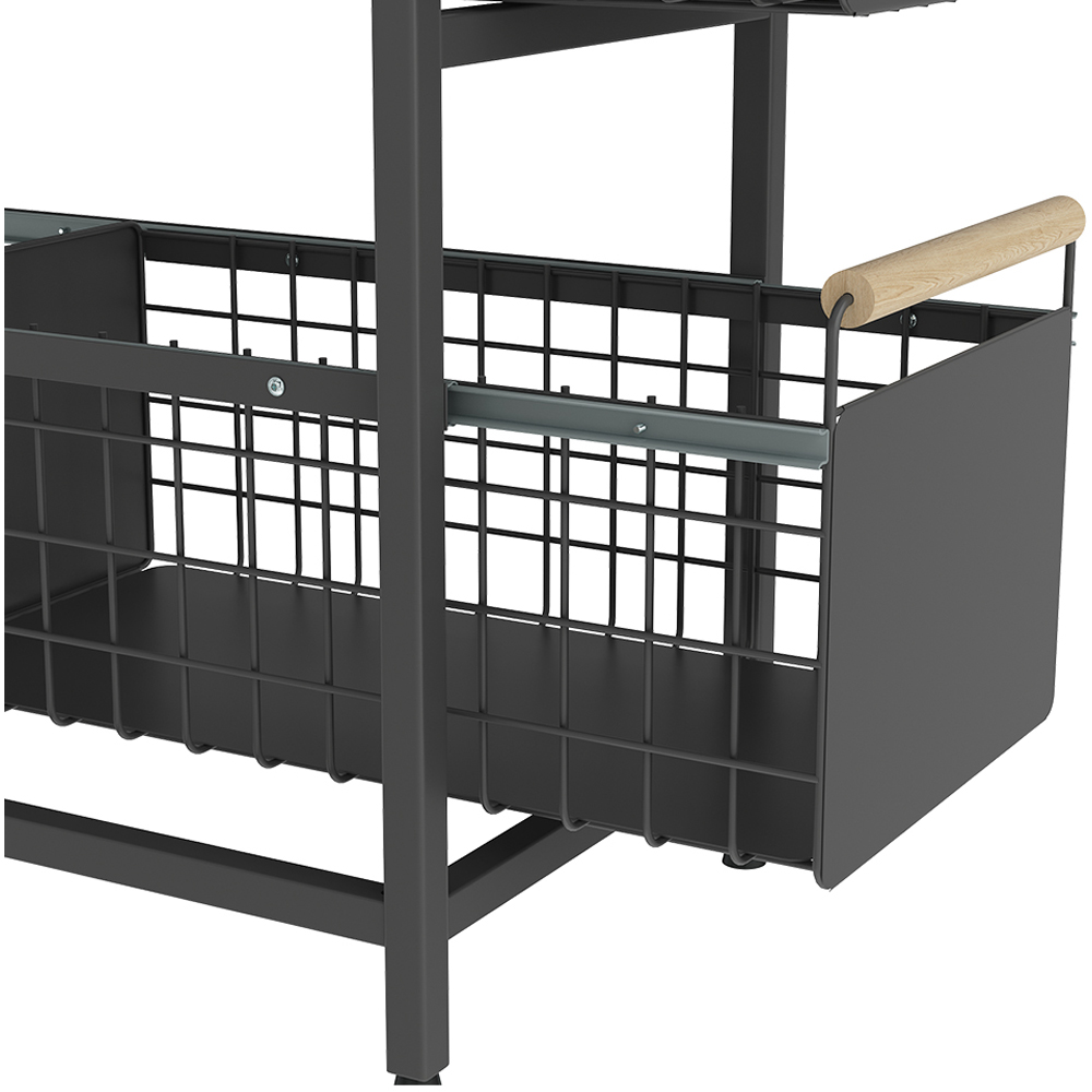Living and Home 2 Shelf Black Pull-Out Cabinet Organiser 24.5cm Image 6