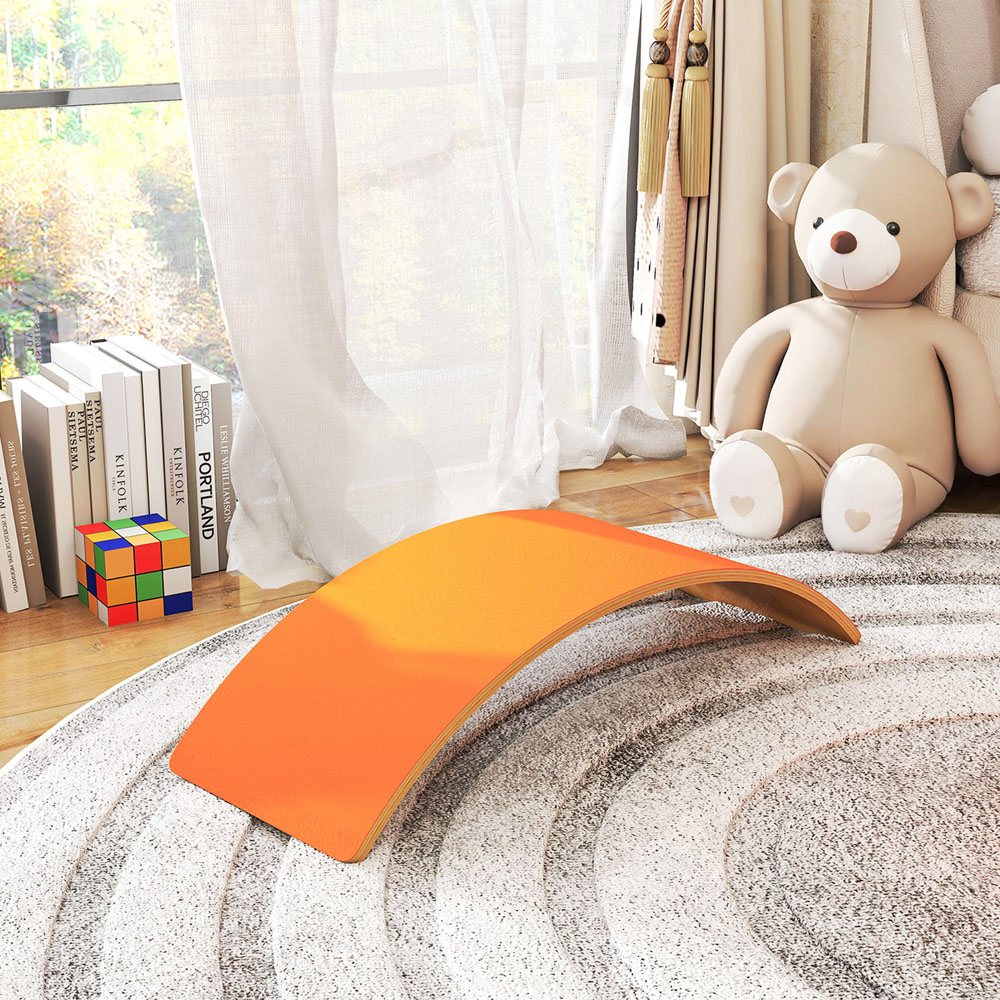 Tommy Toys AIYAPLAY Kids Orange Balance Board with Felt Pad Image 3