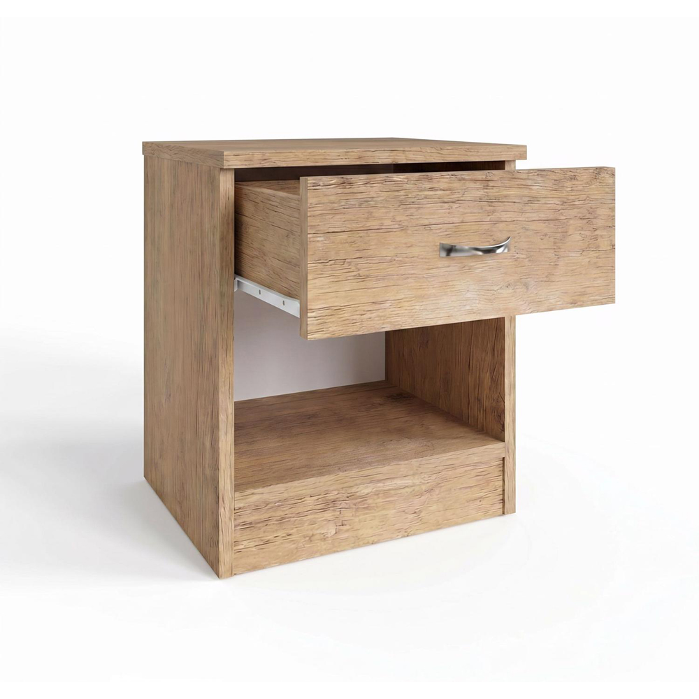 FWStyle Promo Single Drawer Oak Bedside Table Image 6
