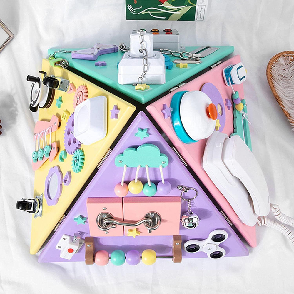 Dyzi Toddlers Montessori Pyramid Sensory Board Toy Image 3