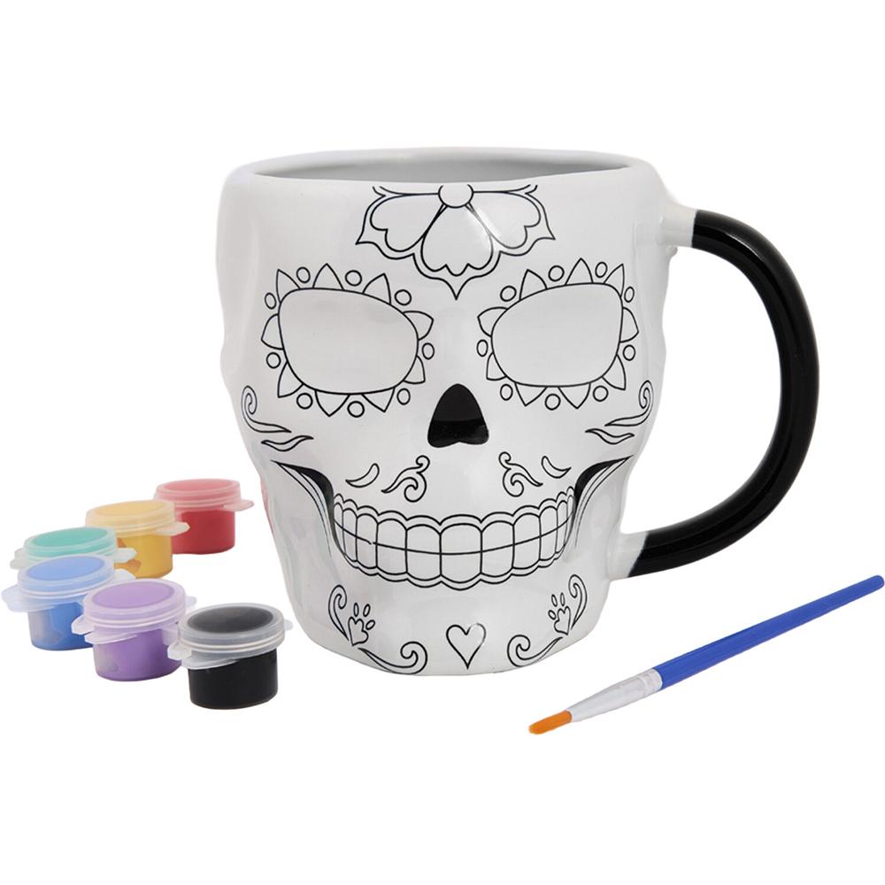 Paint Your Own Halloween Sugar Skull Mug Kit Image 2