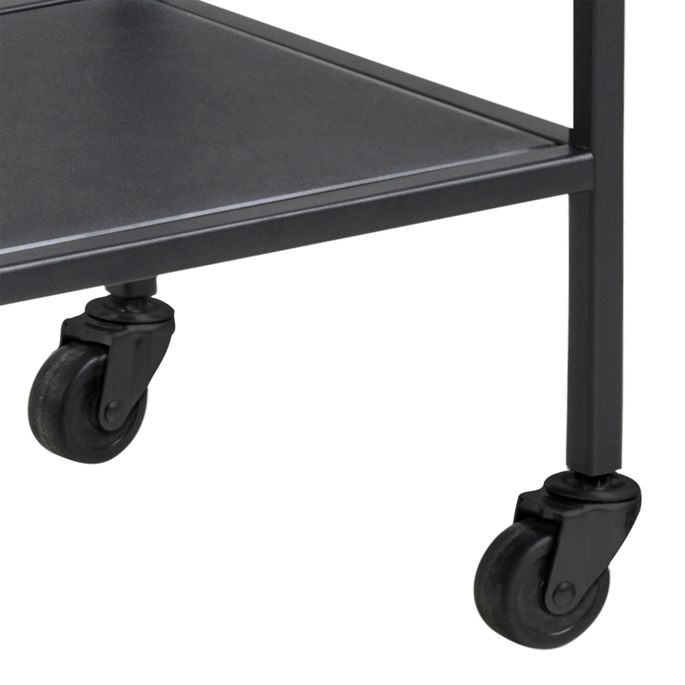 Florence Seaford Single Shelf Black Metal Serving Trolley Image 6