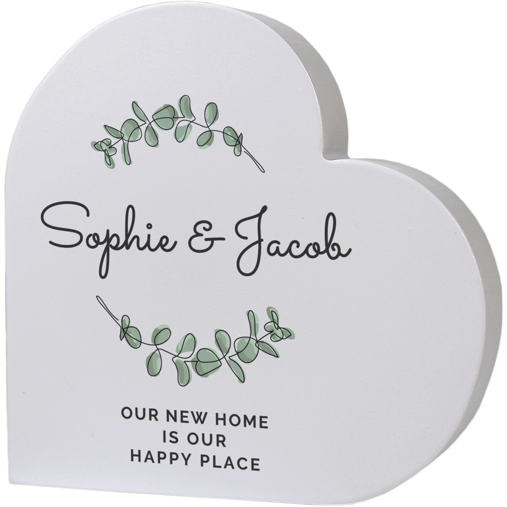 Personalised Memento Personalised Botanical Free Standing Heart Ornament Image 1