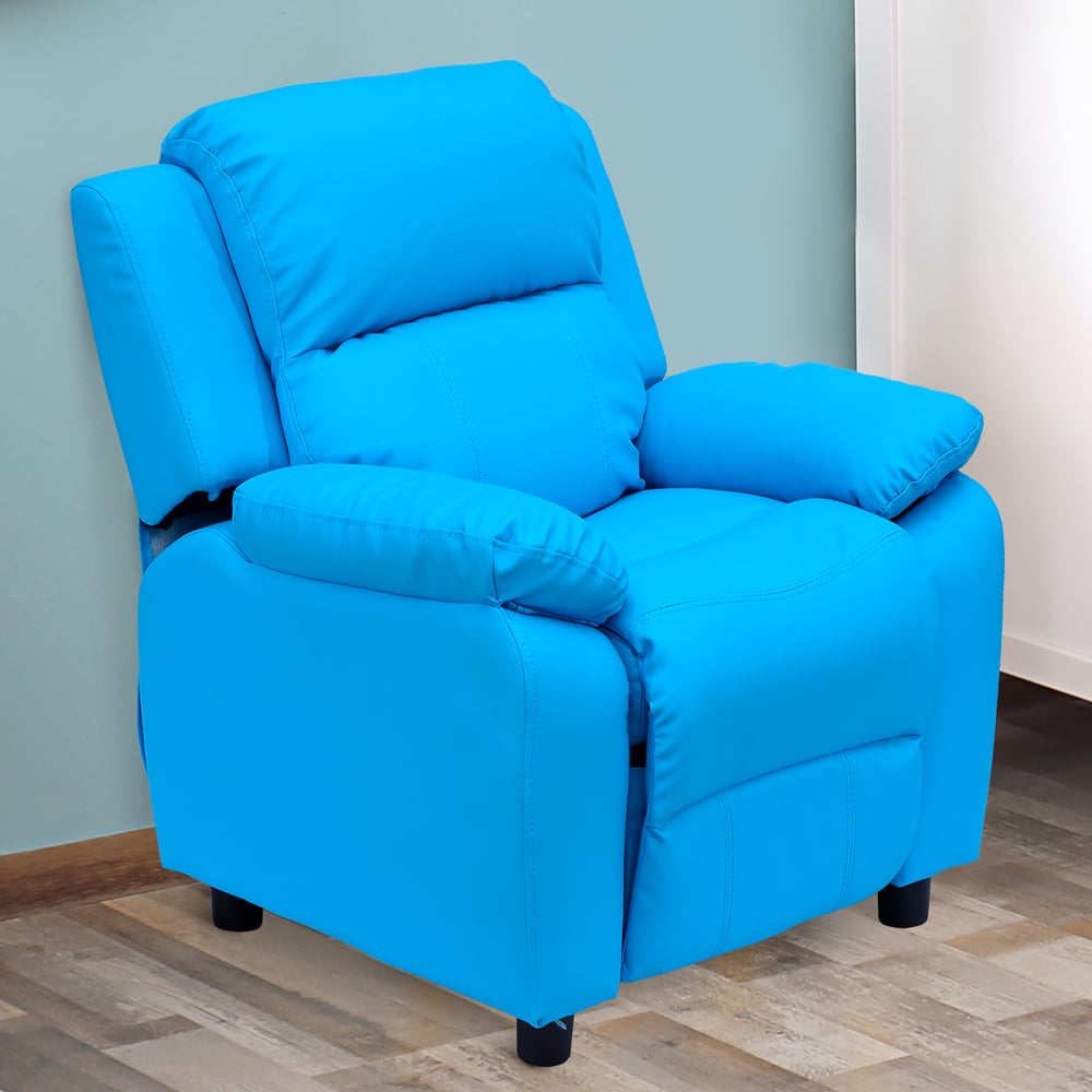 HOMCOM Kids Single Seat Blue Sofa Image 1