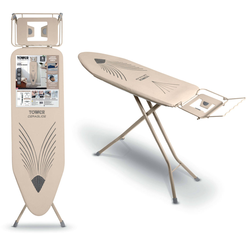 Tower Eclipse Plus Latte Height Adjustable Large Ironing Board Image 3