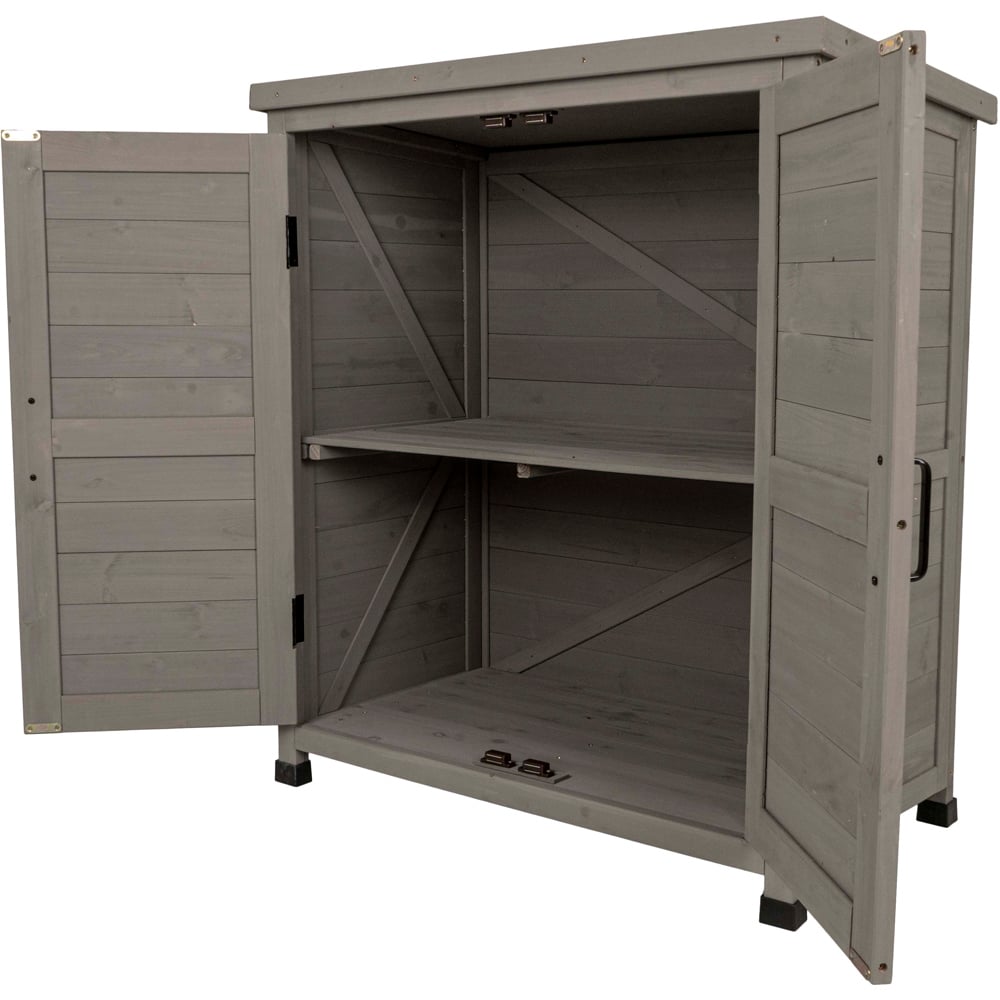 Jack Stonehouse Grey Small Wooden Garden Cabinet Image 4