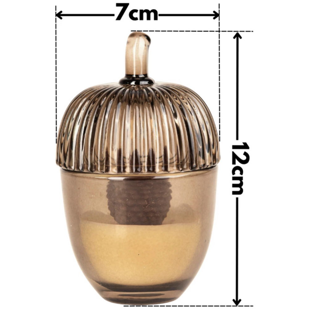 Garden Mile Brown Acorn Decorative Candle Set 2 Pack Image 5