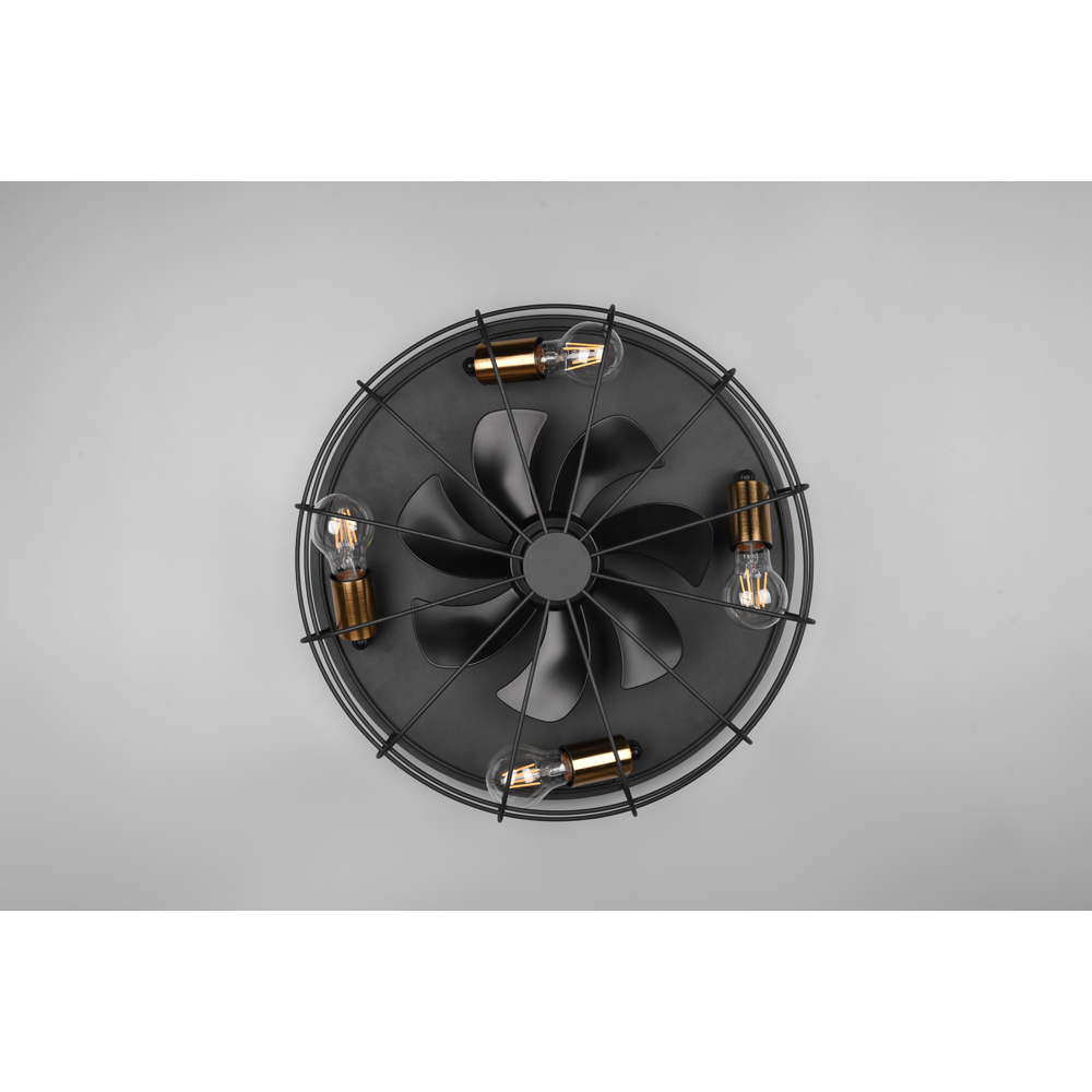 RIO Trondheim Matt Black Ceiling Fan Light with Remote Control Image 5