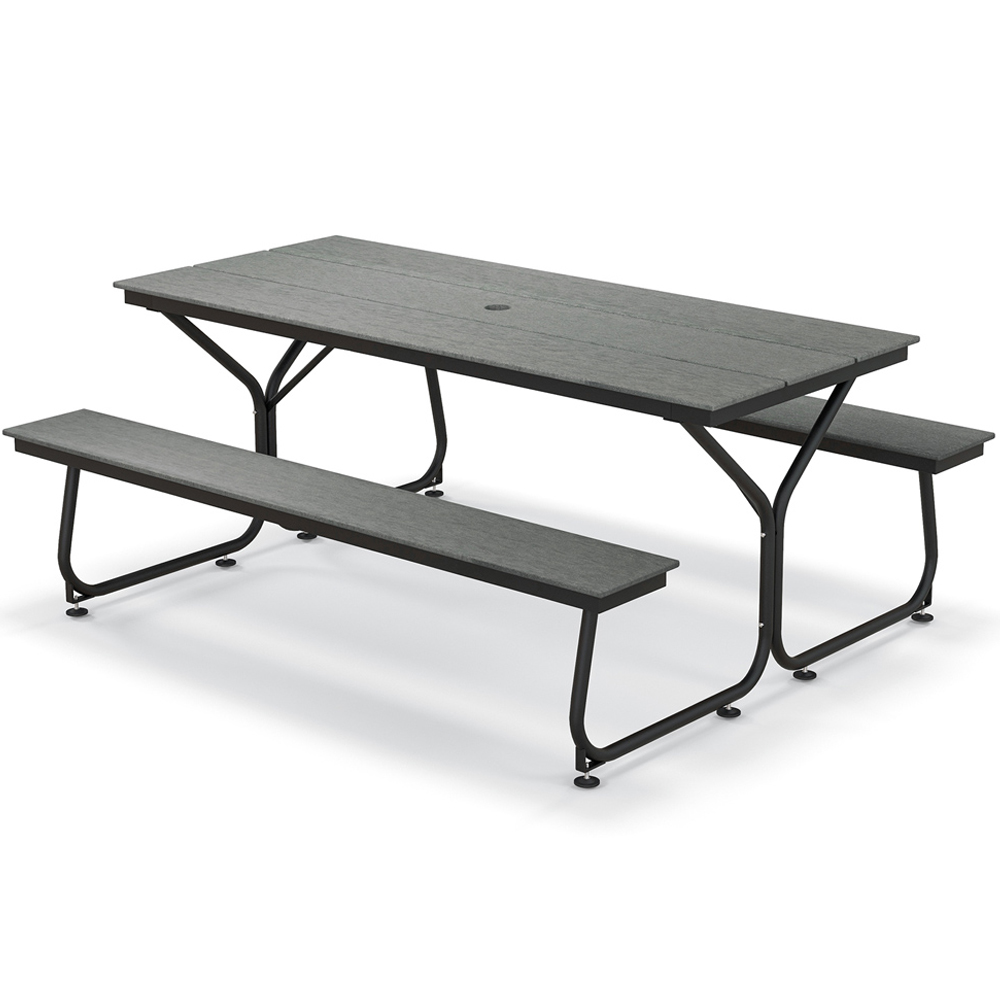 Costway 8 Seater Grey Outdoor Picnic Bench Set Image 4