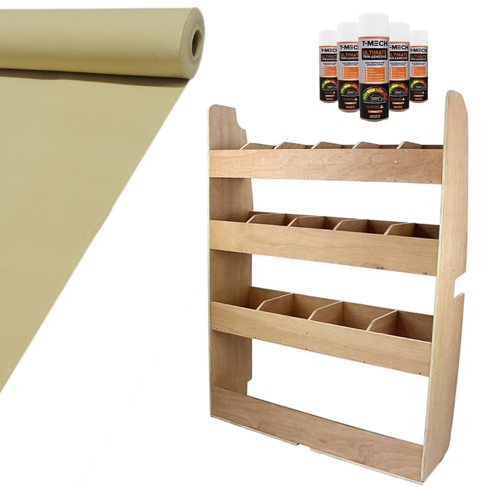 Monster Shop 11m2 Wheat Van Lining Glue and Ford Transit Custom Rack Image 6