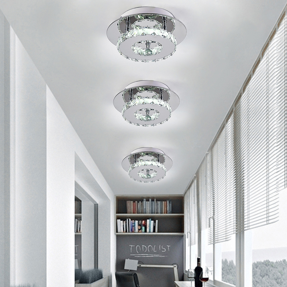 Living and Home 2 Tier Square Crystal LED Ceiling Light Image 8