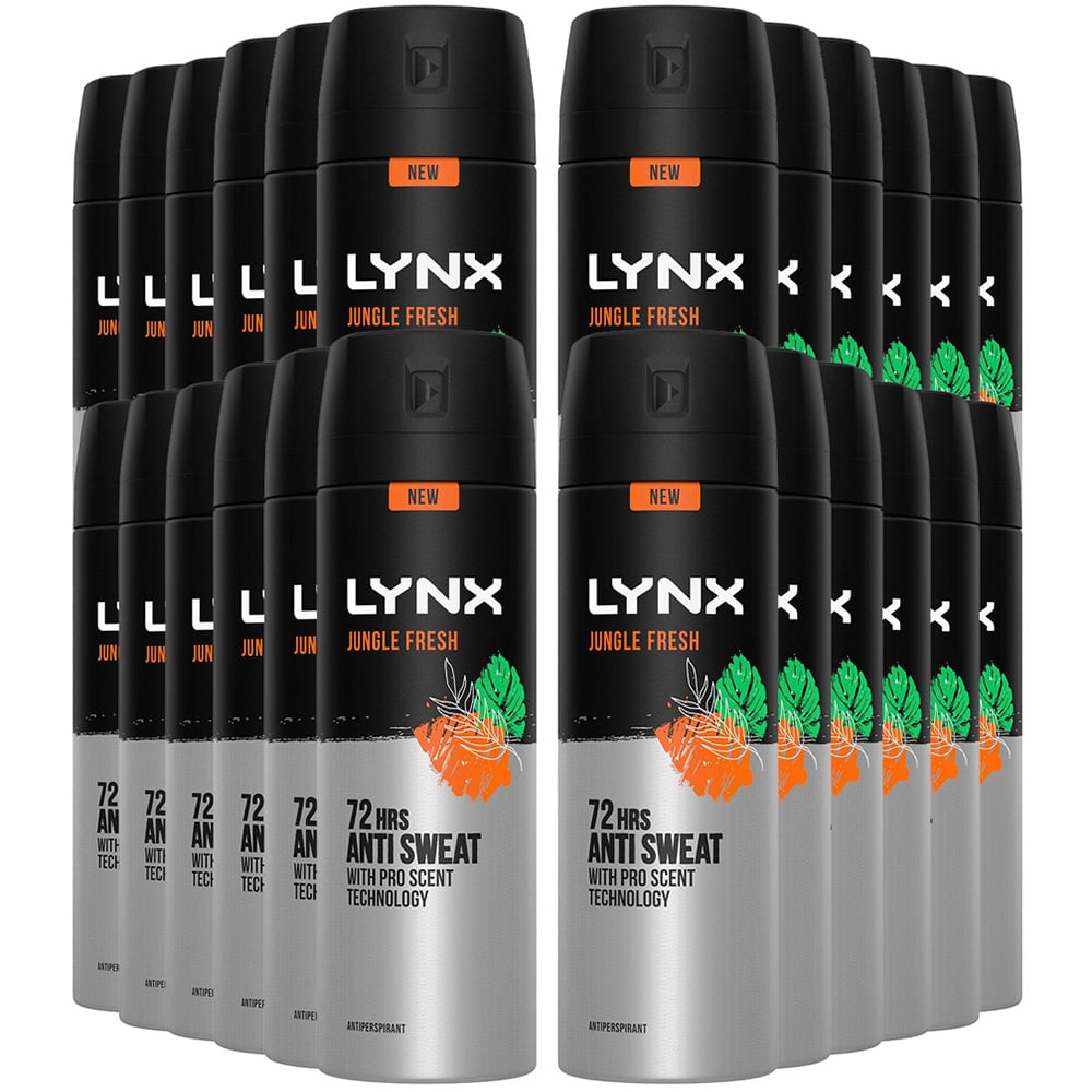 Lynx Jungle Fresh 72 HRS Anti-Sweat Anti-Perspirant Body Spray 200ml 24 Pack Image 1