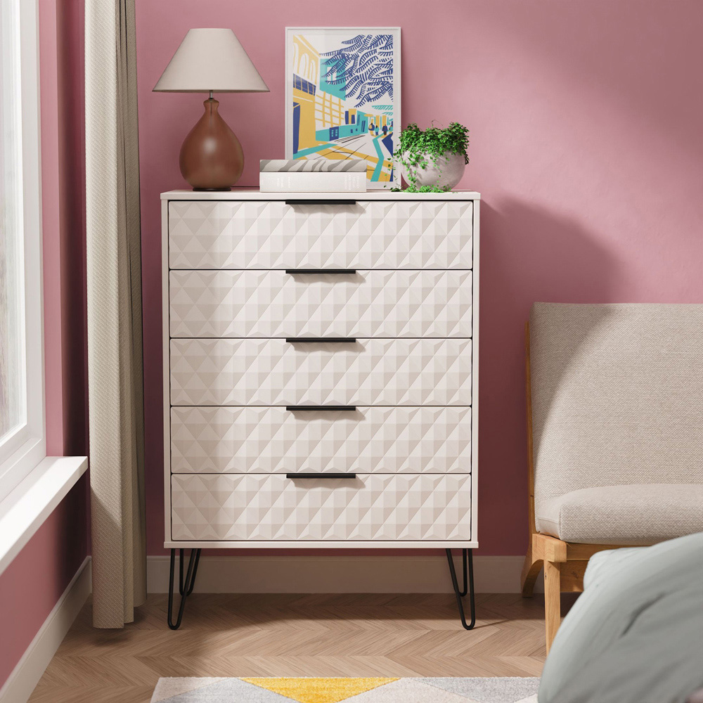 Crowndale Harlequin 5 Drawer Kashmir Matt Chest of Drawers Ready Assembled Image 7
