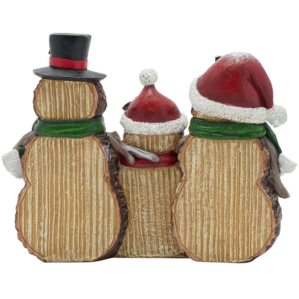 The Seasonal Gift Co. Family of Joy Wood Effect Snowman Christmas Decoration Image 3