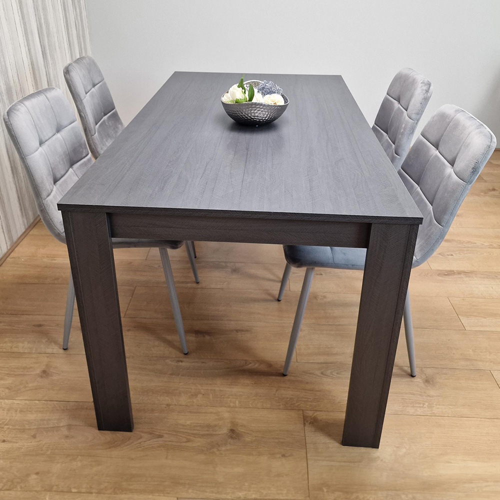 Portland 4 Seater Dining Set Dark Grey and Grey Image 3