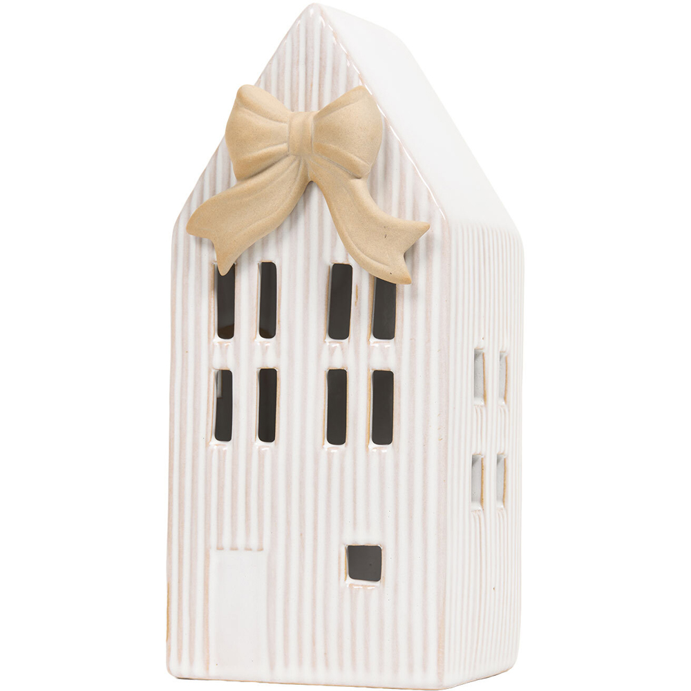 LED Ribbed Bow House Ornament Image 3