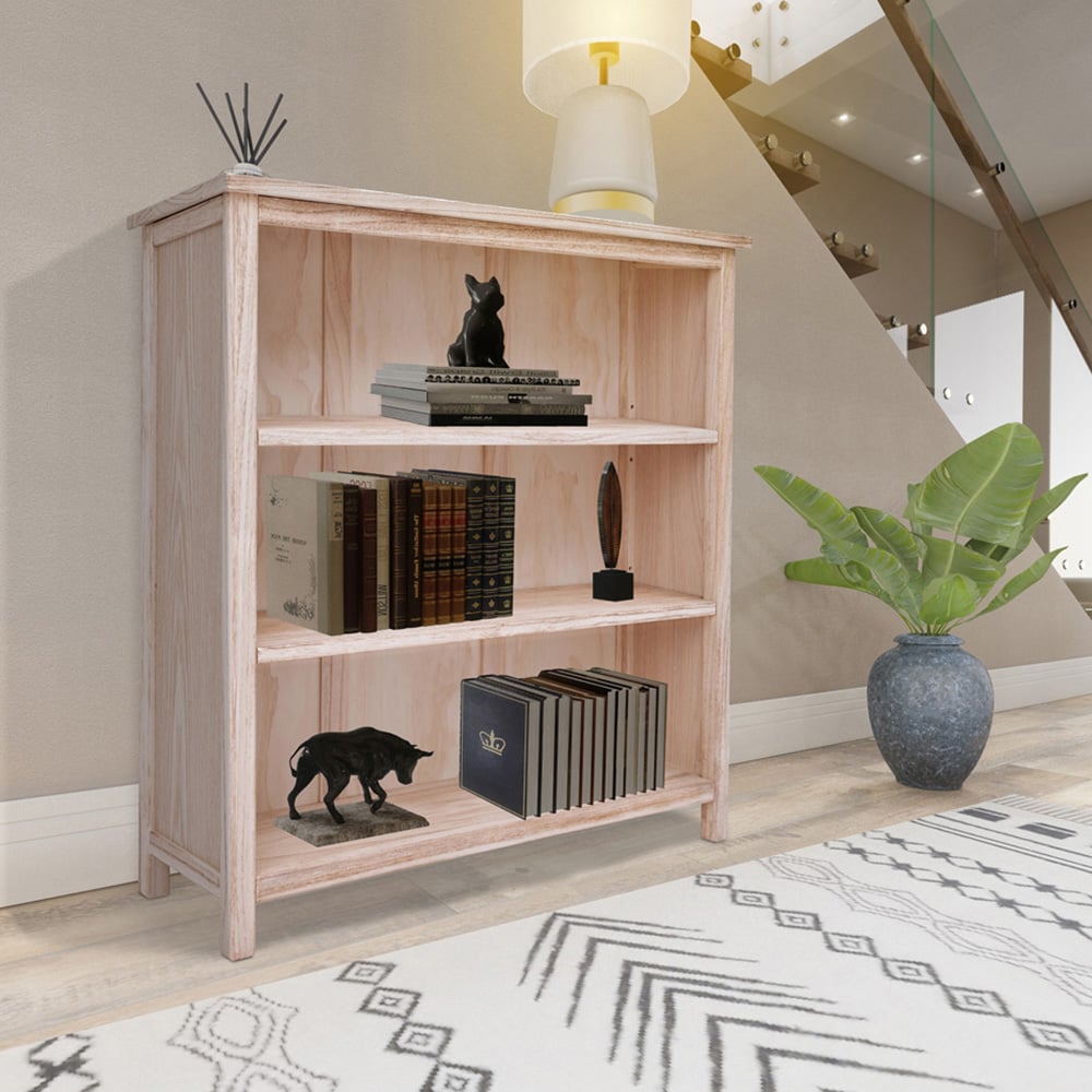 Portofino 3 Shelf Light Wood Bookcase Image 8