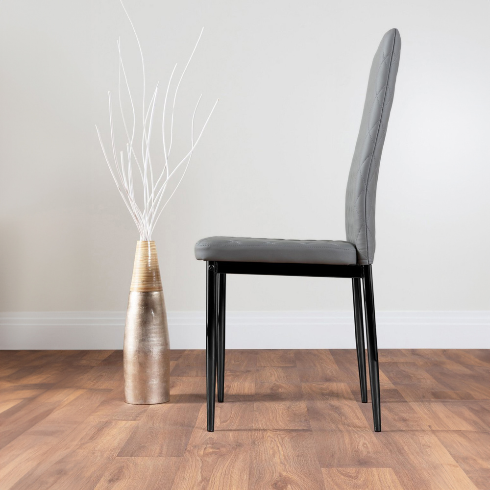 Furniturebox Arona Valera 6 Seater Round Dining Set White Gloss and Grey Image 4