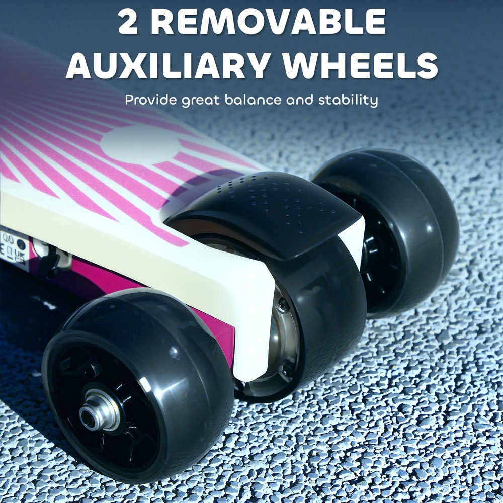Tommy Toys AIYAPLAY Purple Electronic Ride-On Scooter with Auxiliary Rear Wheels Image 7