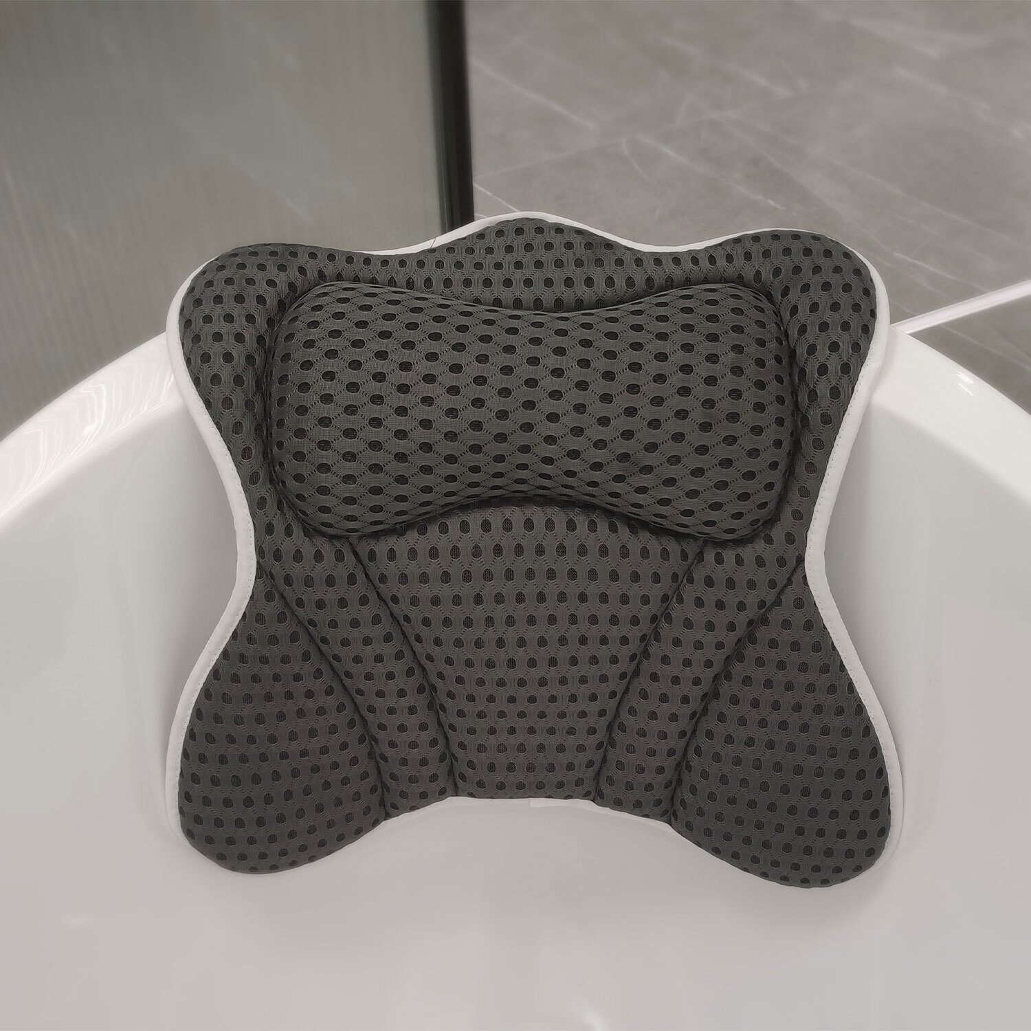 Memory Foam Bath Pillow - Black Image 2