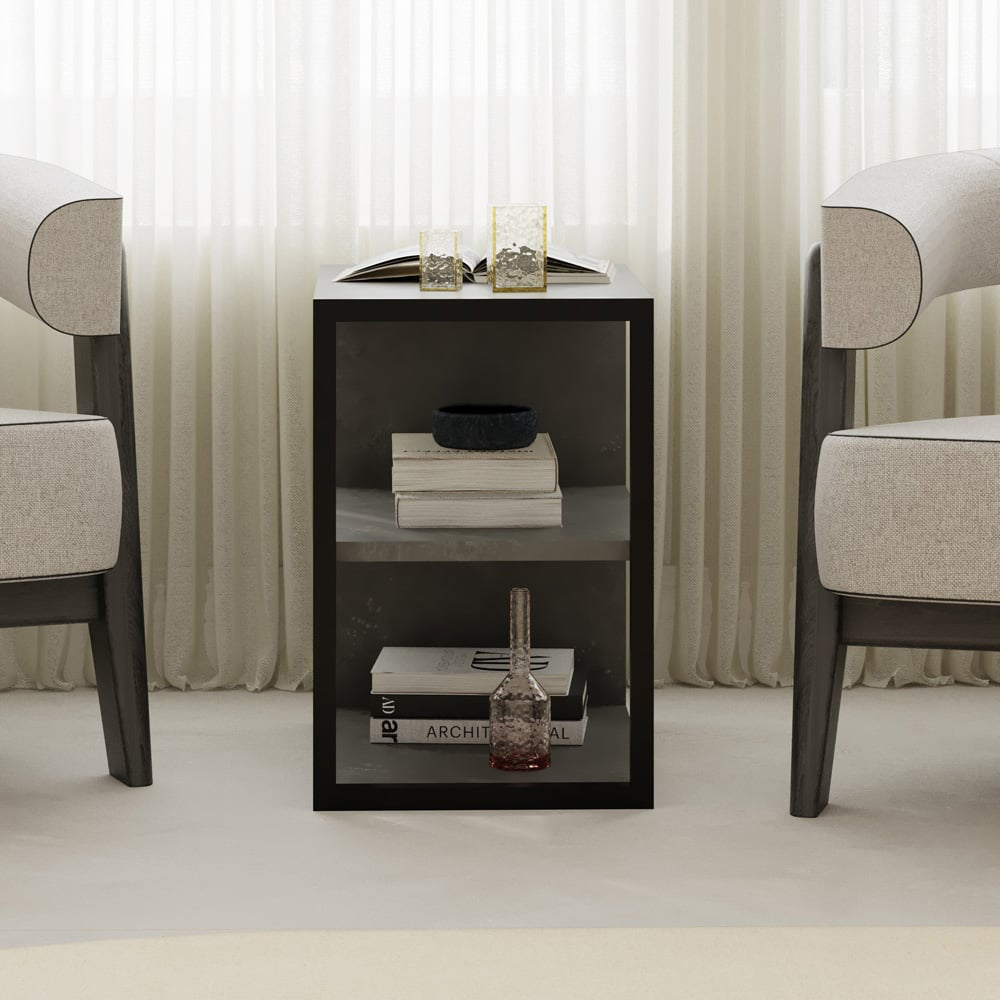 Decortie Echo 2 Shelf Retro Grey Minimalist Modern Side Table Image 4