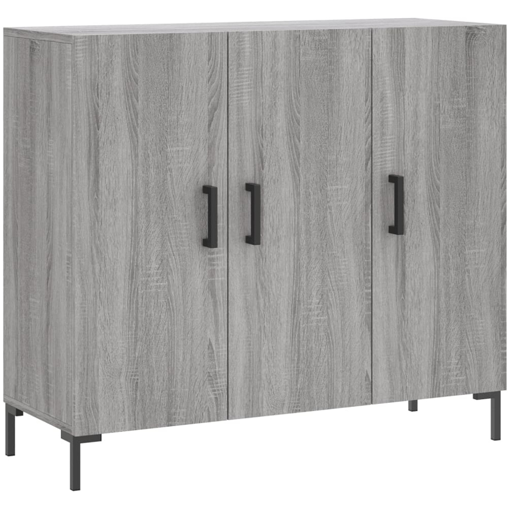 vidaXL 3 Door Grey Sonoma Wooden Sideboard Image 2