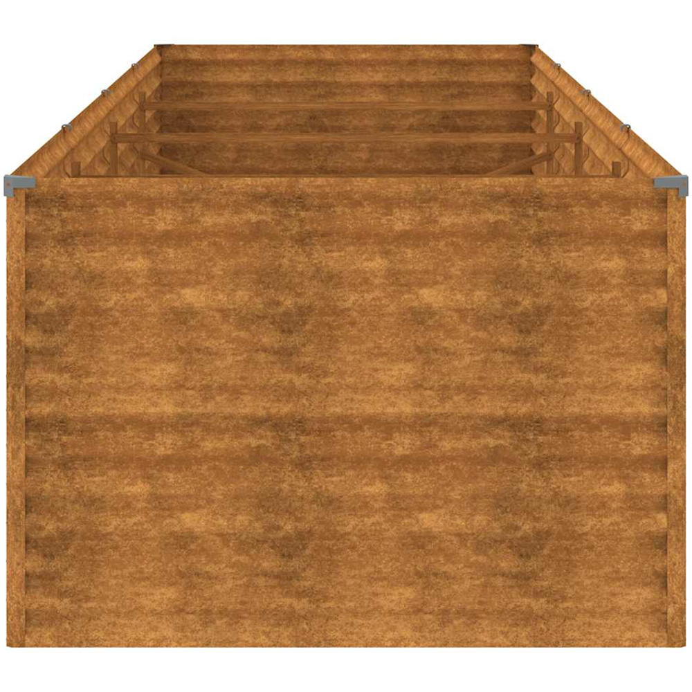 vidaXL Brown Corten Steel Raised Garden Bed 69 x 386 x 100cm Image 4