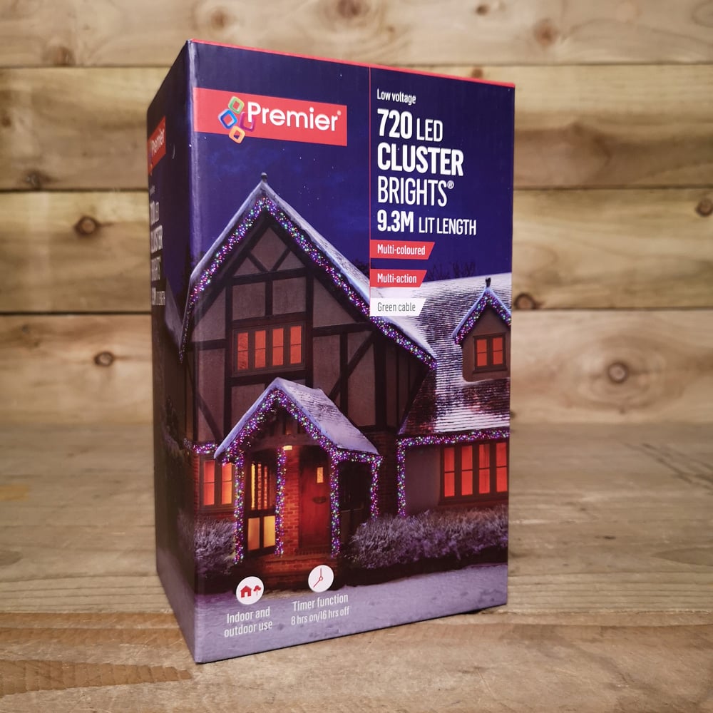 Premier Clusterbrights 720 Multicolour LED Green Cable Cluster Light 9.3m Image 9